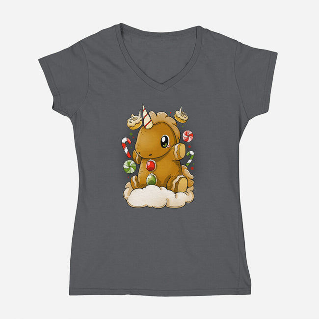 Ginger Unicorn-Womens-V-Neck-Tee-Vallina84