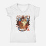 Tiger In Autumn-Womens-V-Neck-Tee-IKILO