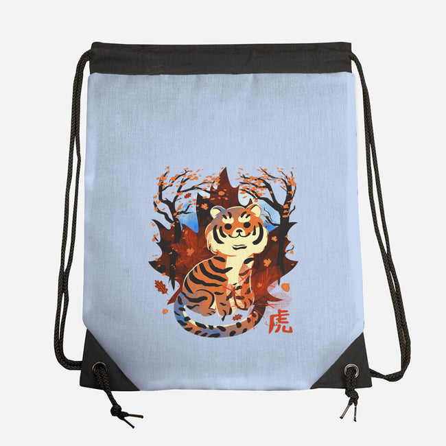 Tiger In Autumn-None-Drawstring-Bag-IKILO