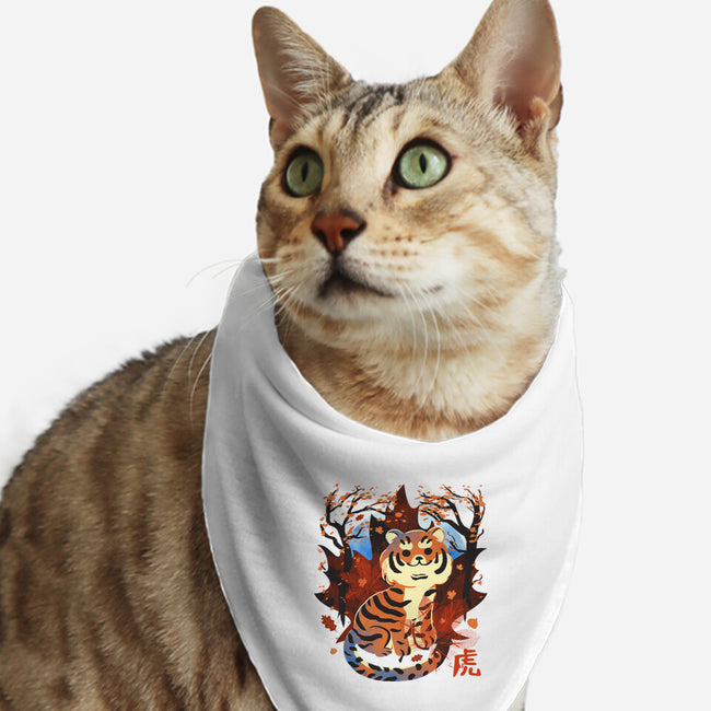 Tiger In Autumn-Cat-Bandana-Pet Collar-IKILO