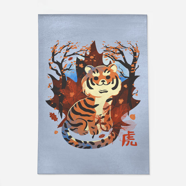 Tiger In Autumn-None-Outdoor-Rug-IKILO