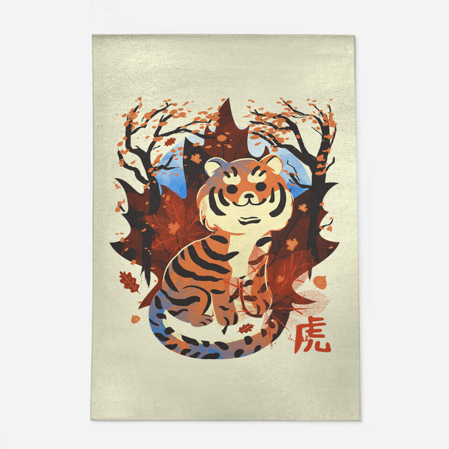 Tiger In Autumn-None-Outdoor-Rug-IKILO