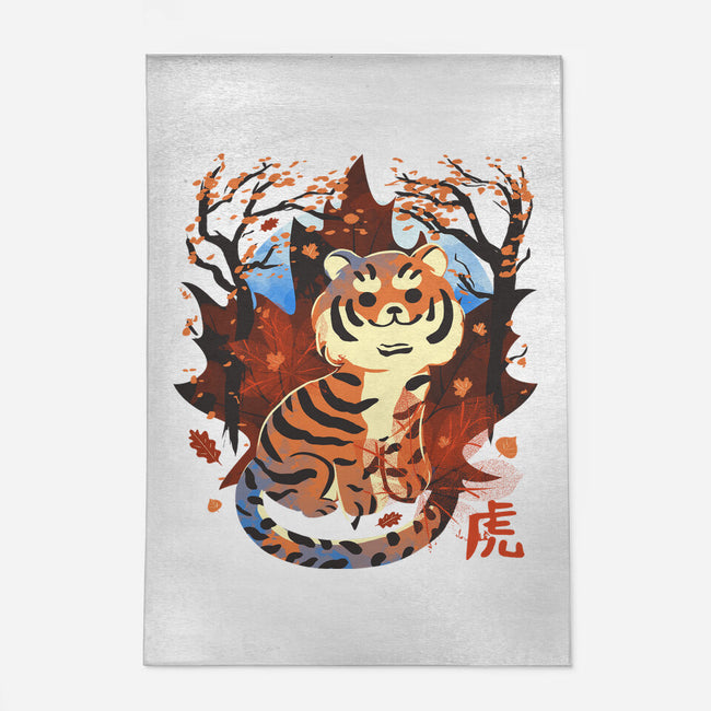 Tiger In Autumn-None-Outdoor-Rug-IKILO