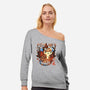 Tiger In Autumn-Womens-Off Shoulder-Sweatshirt-IKILO