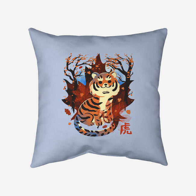 Tiger In Autumn-None-Non-Removable Cover w Insert-Throw Pillow-IKILO