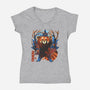 Red Panda In Autumn-Womens-V-Neck-Tee-IKILO