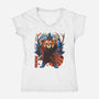 Red Panda In Autumn-Womens-V-Neck-Tee-IKILO