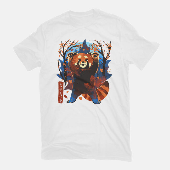 Red Panda In Autumn-Womens-Basic-Tee-IKILO