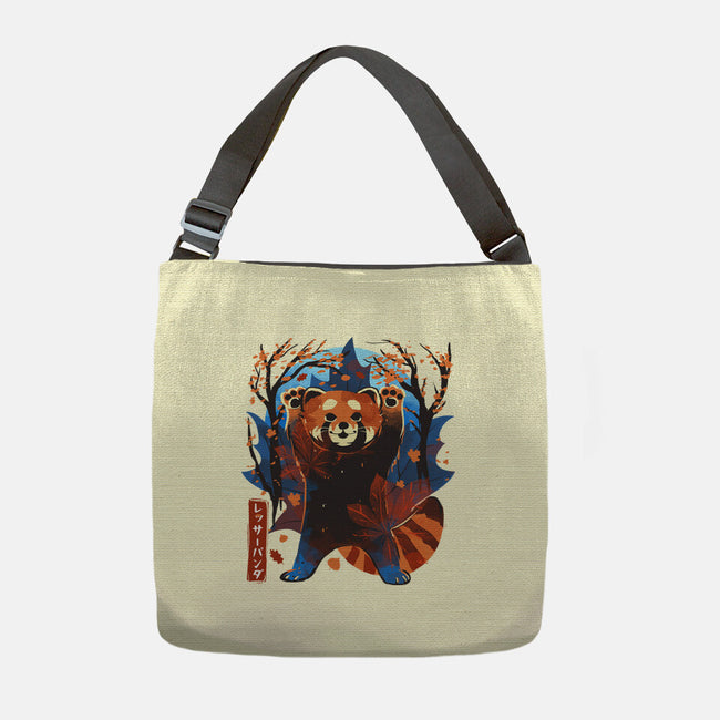 Red Panda In Autumn-None-Adjustable Tote-Bag-IKILO