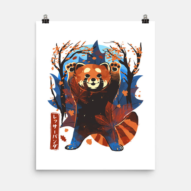 Red Panda In Autumn-None-Matte-Poster-IKILO