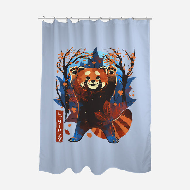 Red Panda In Autumn-None-Polyester-Shower Curtain-IKILO