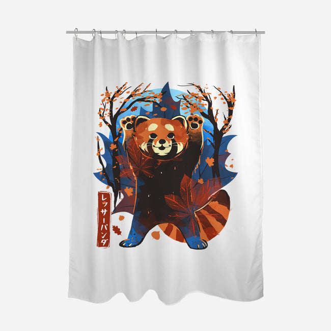 Red Panda In Autumn-None-Polyester-Shower Curtain-IKILO