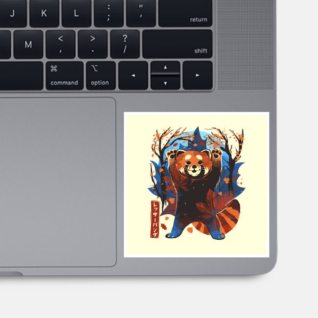 Red Panda In Autumn-None-Glossy-Sticker-IKILO