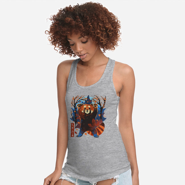 Red Panda In Autumn-Womens-Racerback-Tank-IKILO