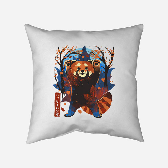Red Panda In Autumn-None-Removable Cover-Throw Pillow-IKILO
