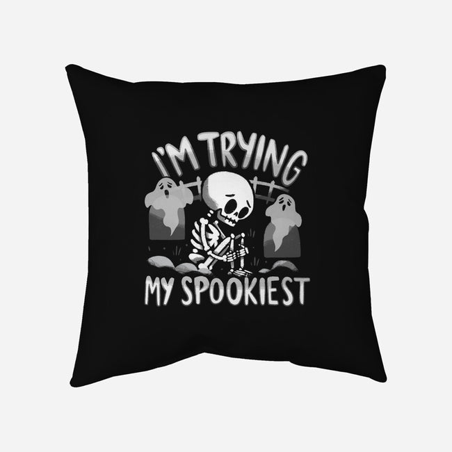 I'm Trying My Spookiest-None-Removable Cover-Throw Pillow-Aarons Art Room