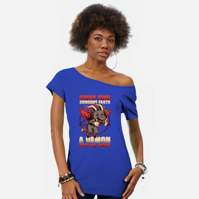 Demon Fart Wings-Womens-Off Shoulder-Tee-Studio Mootant