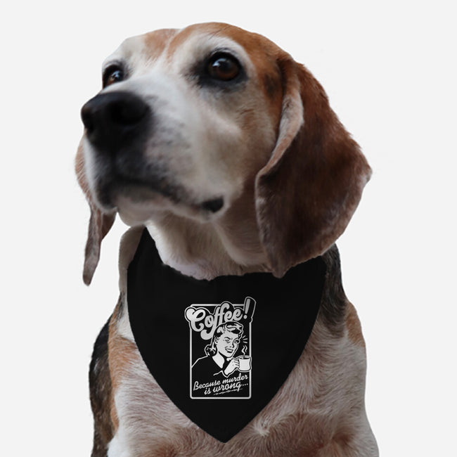 Coffee Because Murder Is Wrong-Dog-Adjustable-Pet Collar-demonigote