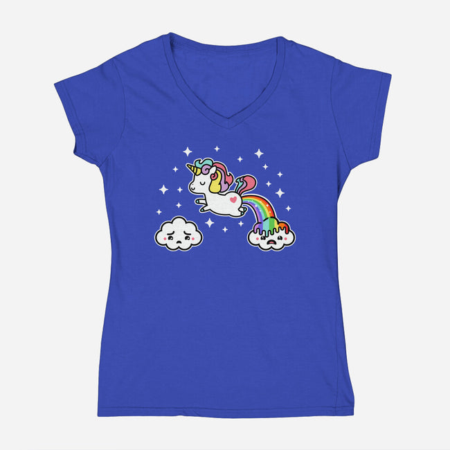 Poopiecorn-Womens-V-Neck-Tee-demonigote