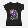 Dragon Autumn-Womens-V-Neck-Tee-Vallina84