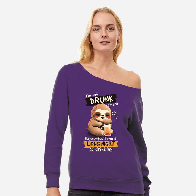 Drunk Sloth-Womens-Off Shoulder-Sweatshirt-NemiMakeit