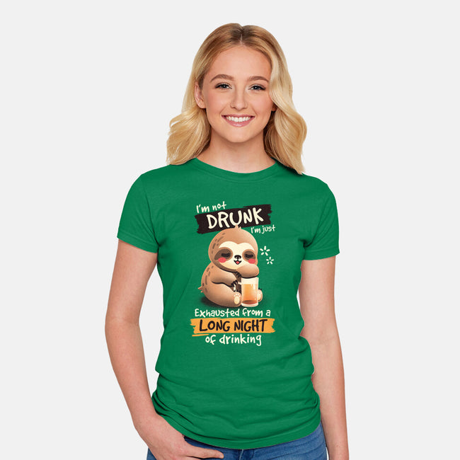 Drunk Sloth-Womens-Fitted-Tee-NemiMakeit