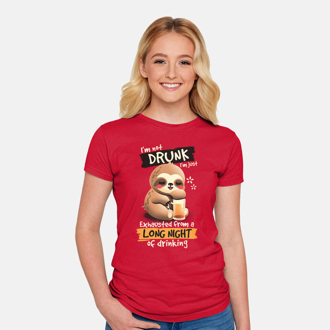 Drunk Sloth-Womens-Fitted-Tee-NemiMakeit