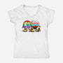 Peace And Love Friends-Womens-V-Neck-Tee-sebasebi