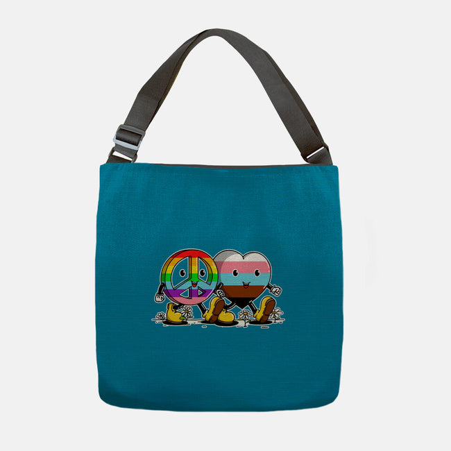 Peace And Love Friends-None-Adjustable Tote-Bag-sebasebi