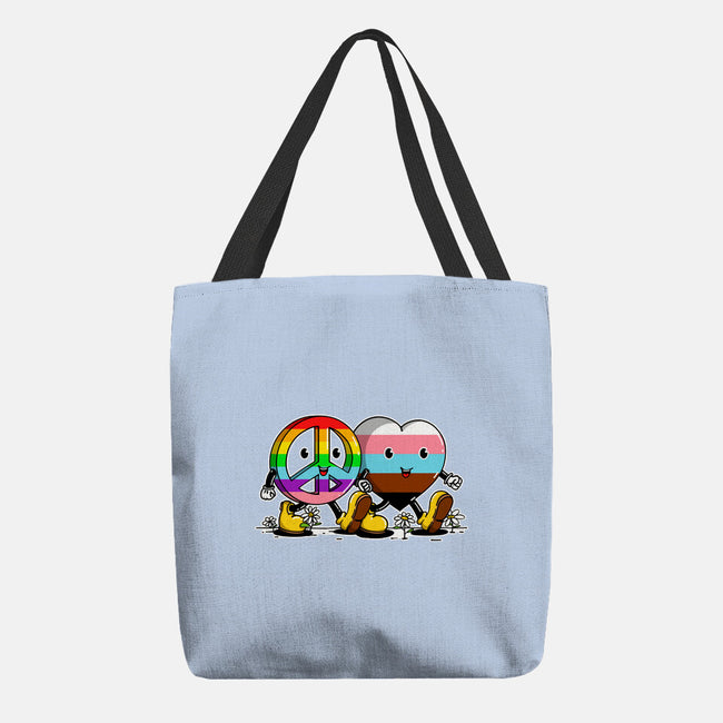 Peace And Love Friends-None-Basic Tote-Bag-sebasebi