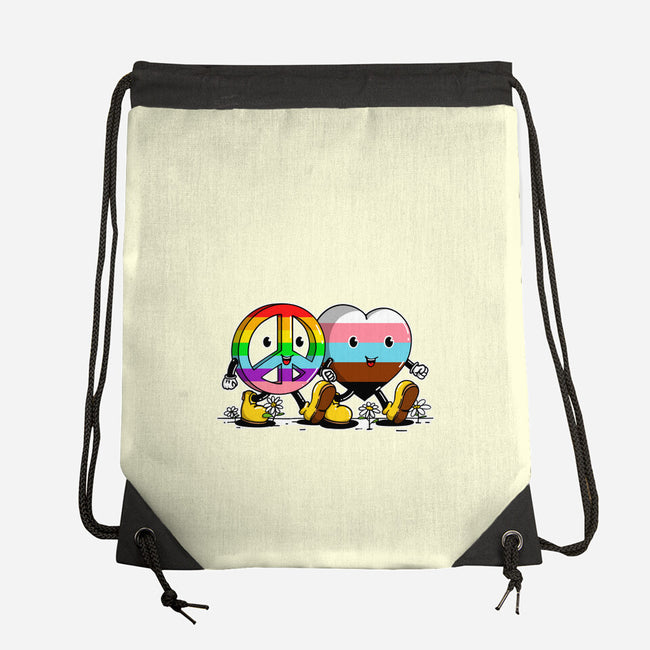 Peace And Love Friends-None-Drawstring-Bag-sebasebi