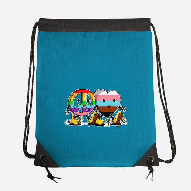 Peace And Love Friends-None-Drawstring-Bag-sebasebi