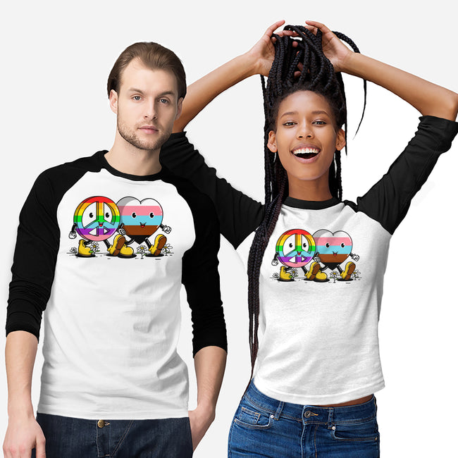 Peace And Love Friends-Unisex-Baseball-Tee-sebasebi