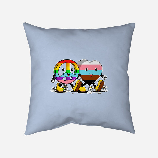 Peace And Love Friends-None-Non-Removable Cover w Insert-Throw Pillow-sebasebi