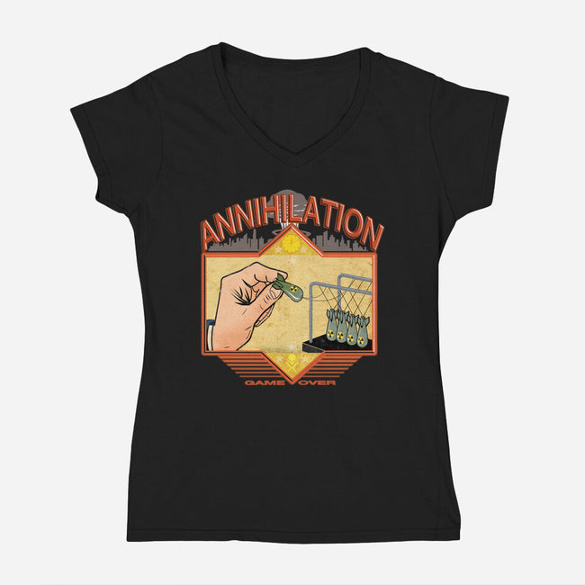 The Annihilation Game-Womens-V-Neck-Tee-palmstreet