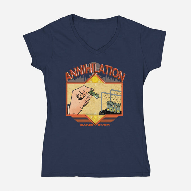 The Annihilation Game-Womens-V-Neck-Tee-palmstreet