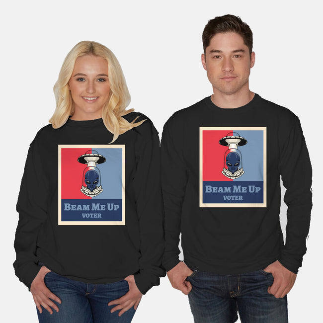 Beam Me Up Voter-Unisex-Crew Neck-Sweatshirt-ElLocoMus