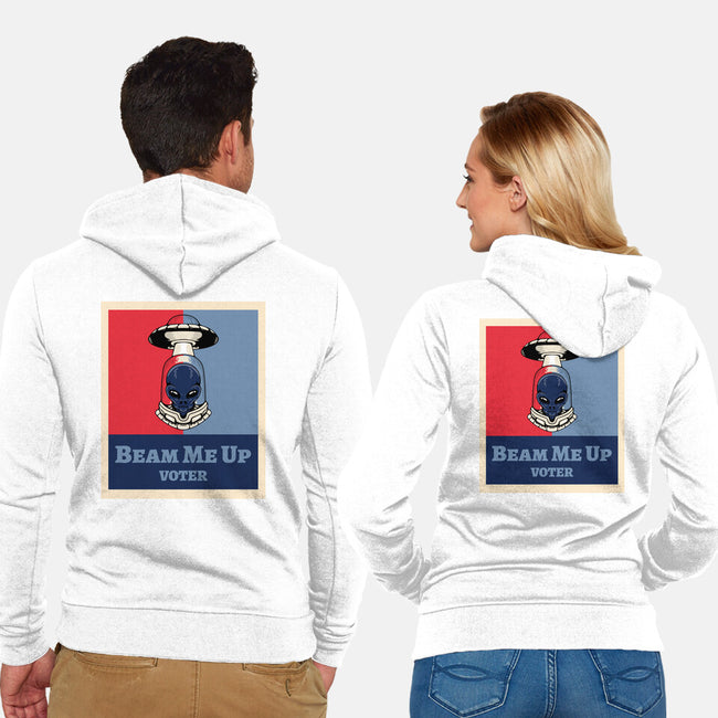 Beam Me Up Voter-Unisex-Zip-Up-Sweatshirt-ElLocoMus