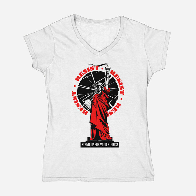 Stand Up For Your Rights-Womens-V-Neck-Tee-palmstreet