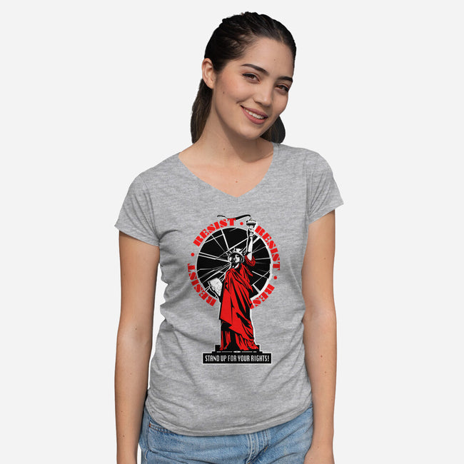 Stand Up For Your Rights-Womens-V-Neck-Tee-palmstreet