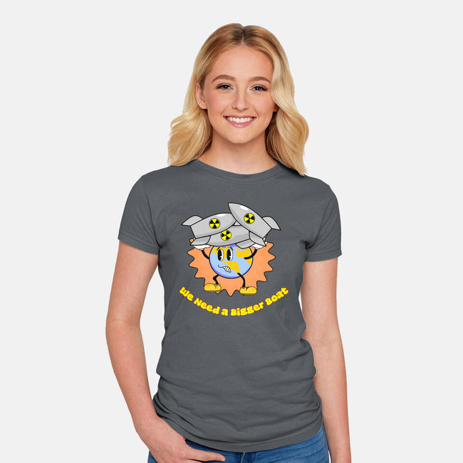 We Need A Bigger Boat-Womens-Fitted-Tee-sillyindustries