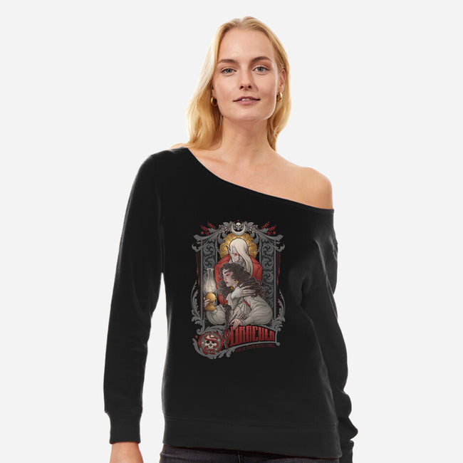 Dracula Love-Womens-Off Shoulder-Sweatshirt-MedusaD