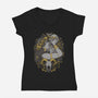 Skull Witch-Womens-V-Neck-Tee-MedusaD