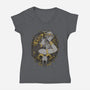 Skull Witch-Womens-V-Neck-Tee-MedusaD