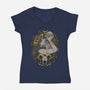 Skull Witch-Womens-V-Neck-Tee-MedusaD