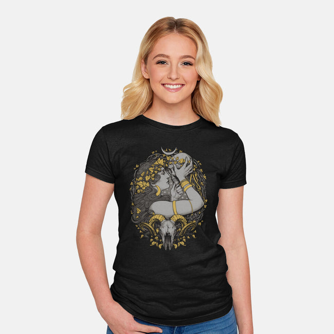 Skull Witch-Womens-Fitted-Tee-MedusaD