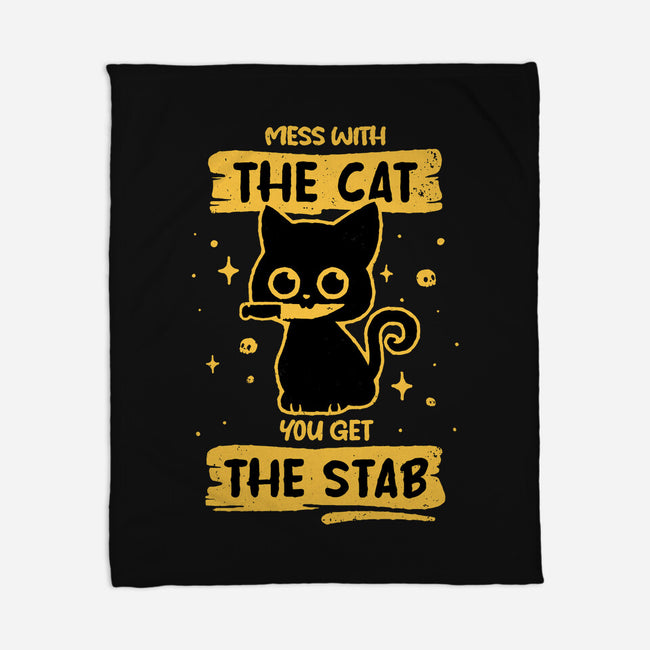 Stab Cat-None-Fleece-Blanket-retrodivision