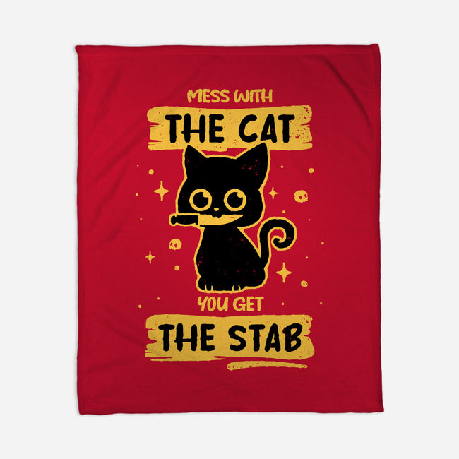 Stab Cat-None-Fleece-Blanket-retrodivision