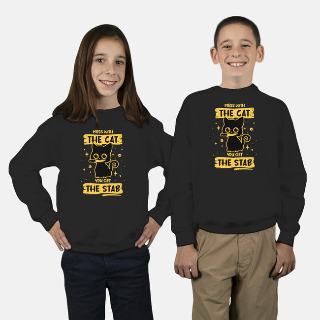 Stab Cat-Youth-Crew Neck-Sweatshirt-retrodivision