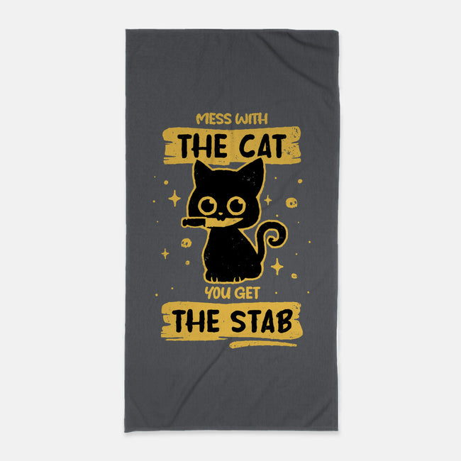 Stab Cat-None-Beach-Towel-retrodivision
